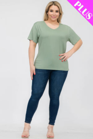 Plus Size Basic Short Sleeve T-shirt