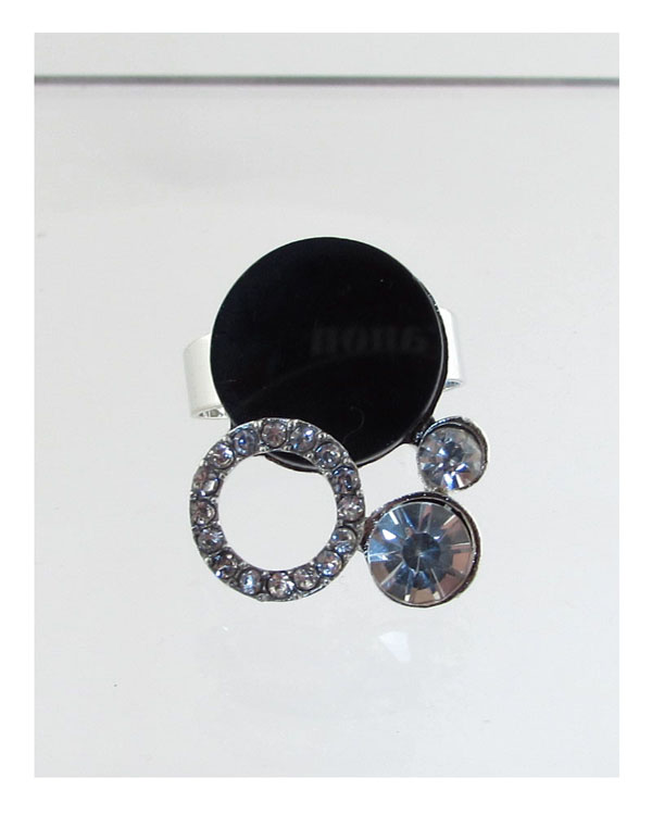 Adjustable faux stone ring