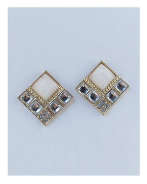 Squared faux stone earrings