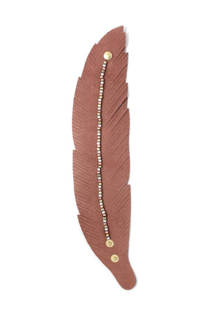 Pu Leather Fray Metal Bead Wrap Bracelet