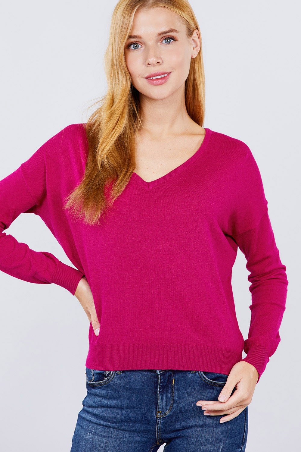 V-neck Back Cross Sweater