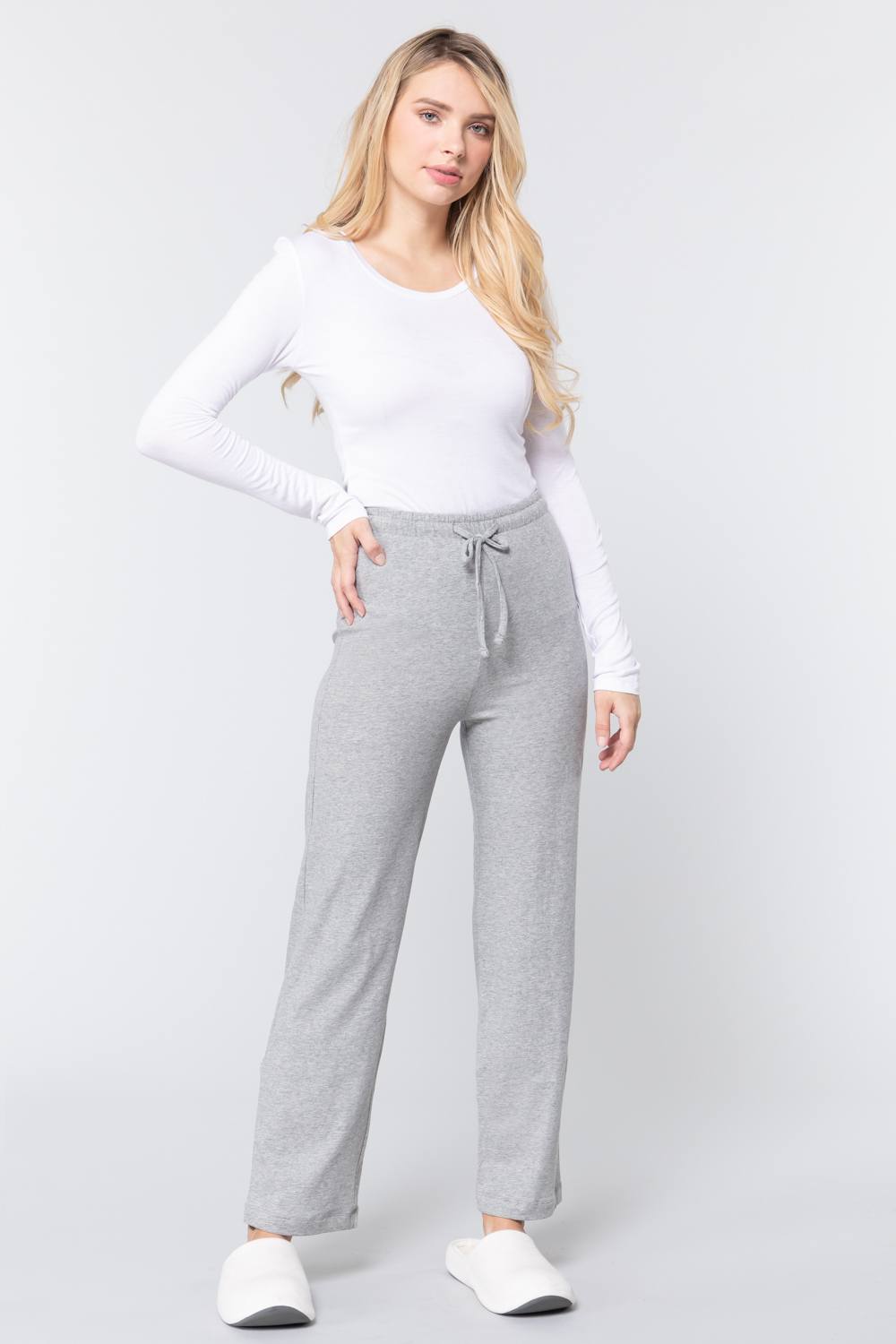 Solid Cotton Pajama Pants