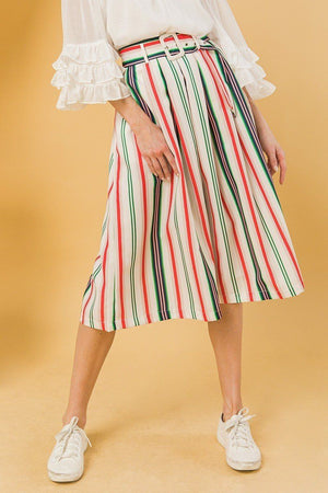 A Woven Midi Skirt