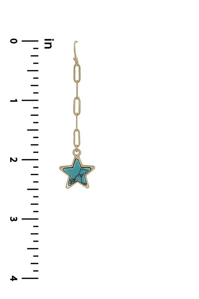 Chain Link Marble Star Earring