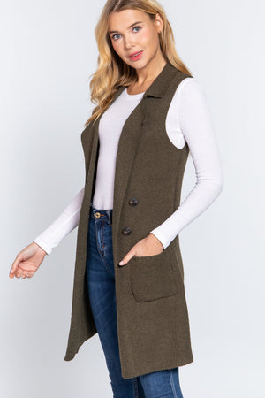 Sleeveless Long Sweater Vest