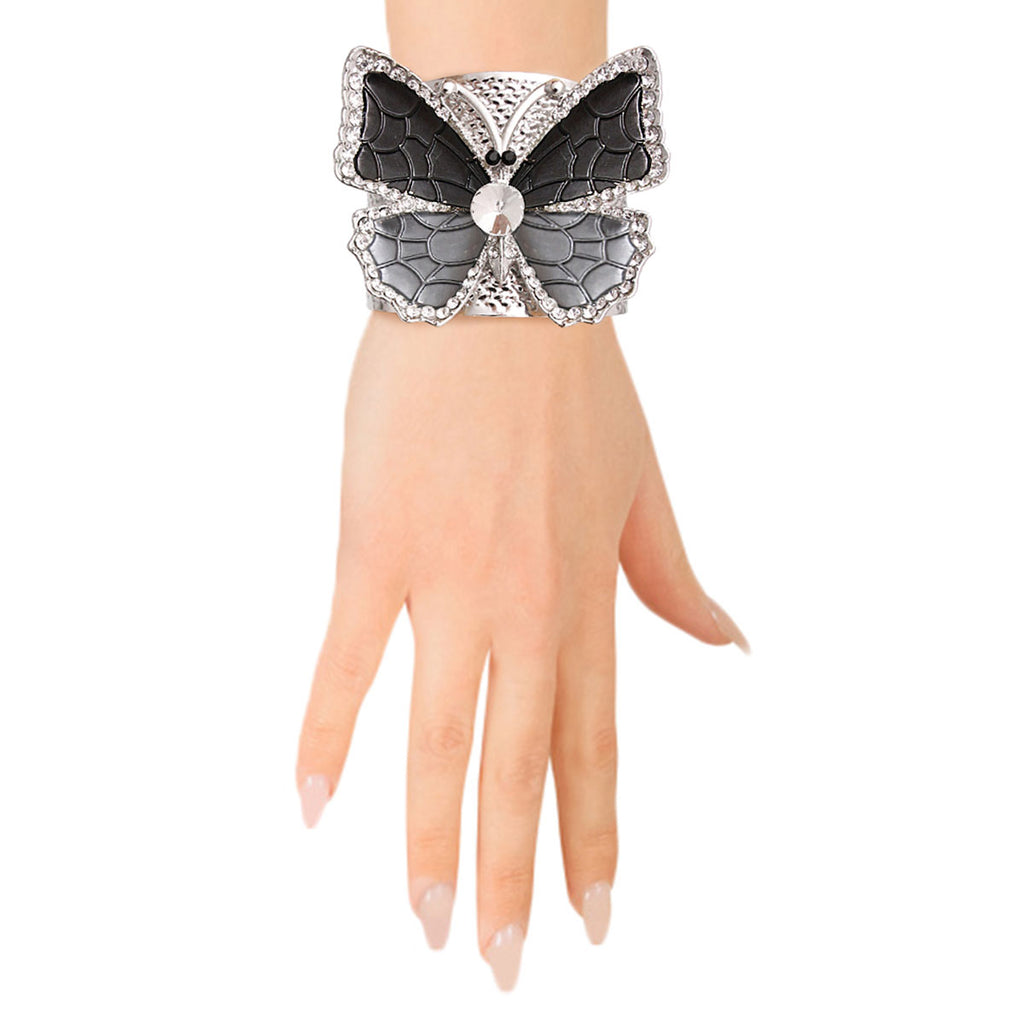 Rigid Metal Black Butterfly Cuff