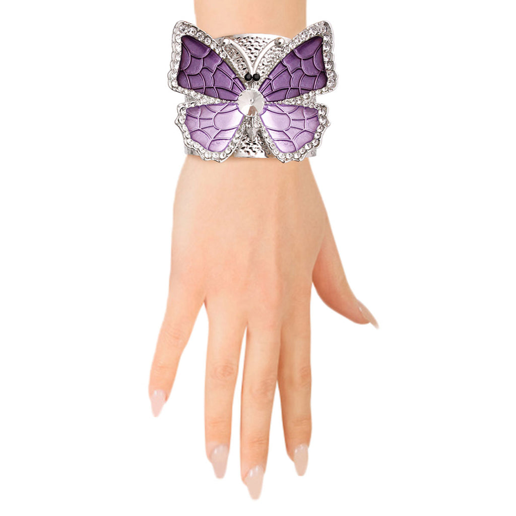 Rigid Metal Purple Butterfly Cuff
