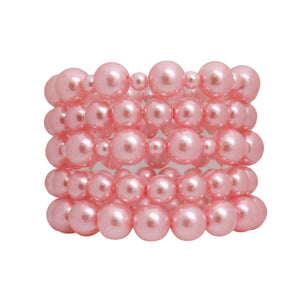5 Pcs Pink Pearl Bracelets