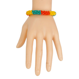 Multi Color Bead Cluster Bracelet
