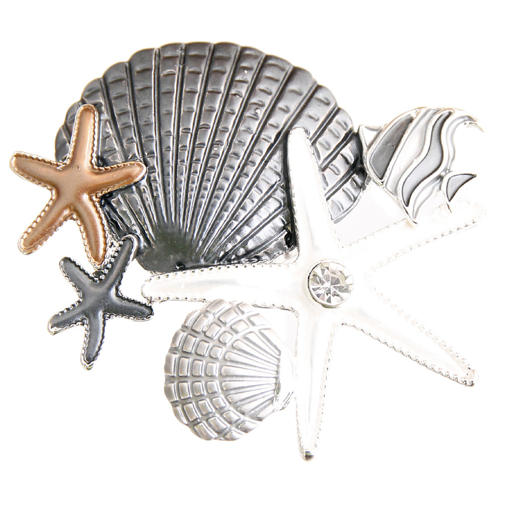 Gray Seashell Magnetic Pin