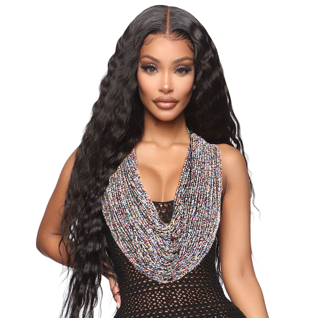 Dark Multi Sead Bead 100 Strand Necklace