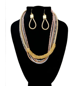 Metallic Cord Necklace Set