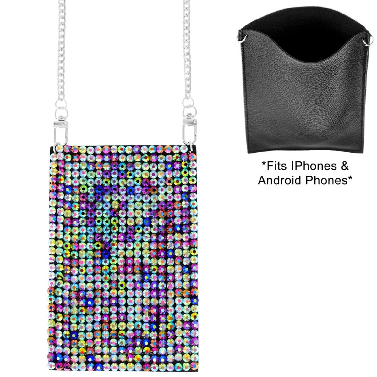 Multi Color Rhinestone Cellphone Pocket
