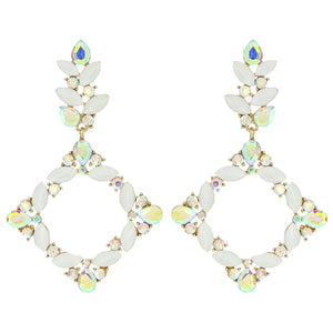 White Diamond Drop Earrings