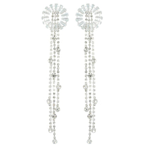 Cubic Zirconia Stone Fringe Earrings