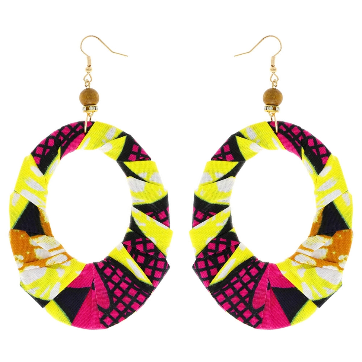 Fuchsia Afrocentric Teardrop Earrings