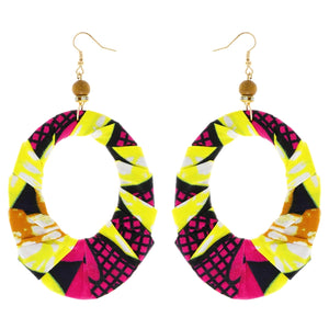 Fuchsia Afrocentric Teardrop Earrings