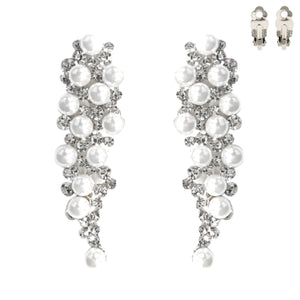 White and Silver Cluster Clip Ons
