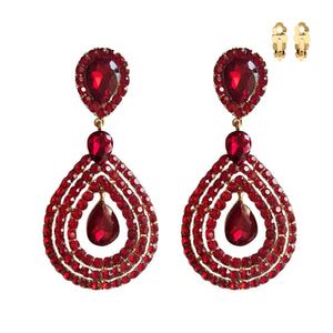 Red Teardrop Clip Ons