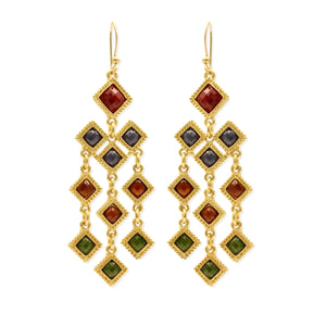 Gold Diamond Resin Earrings