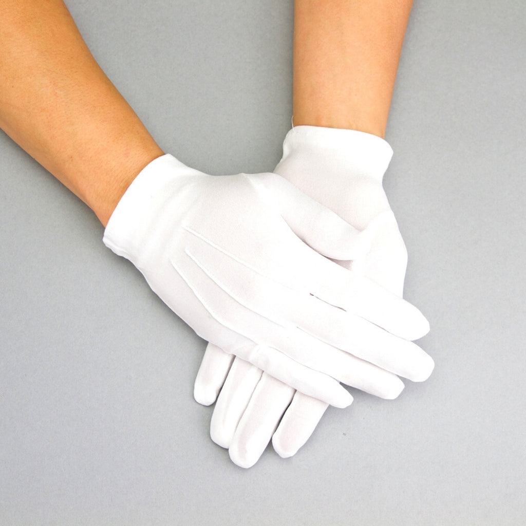 White Large Groom Gloves