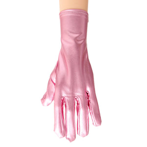 Pink Metallic Formal Gloves