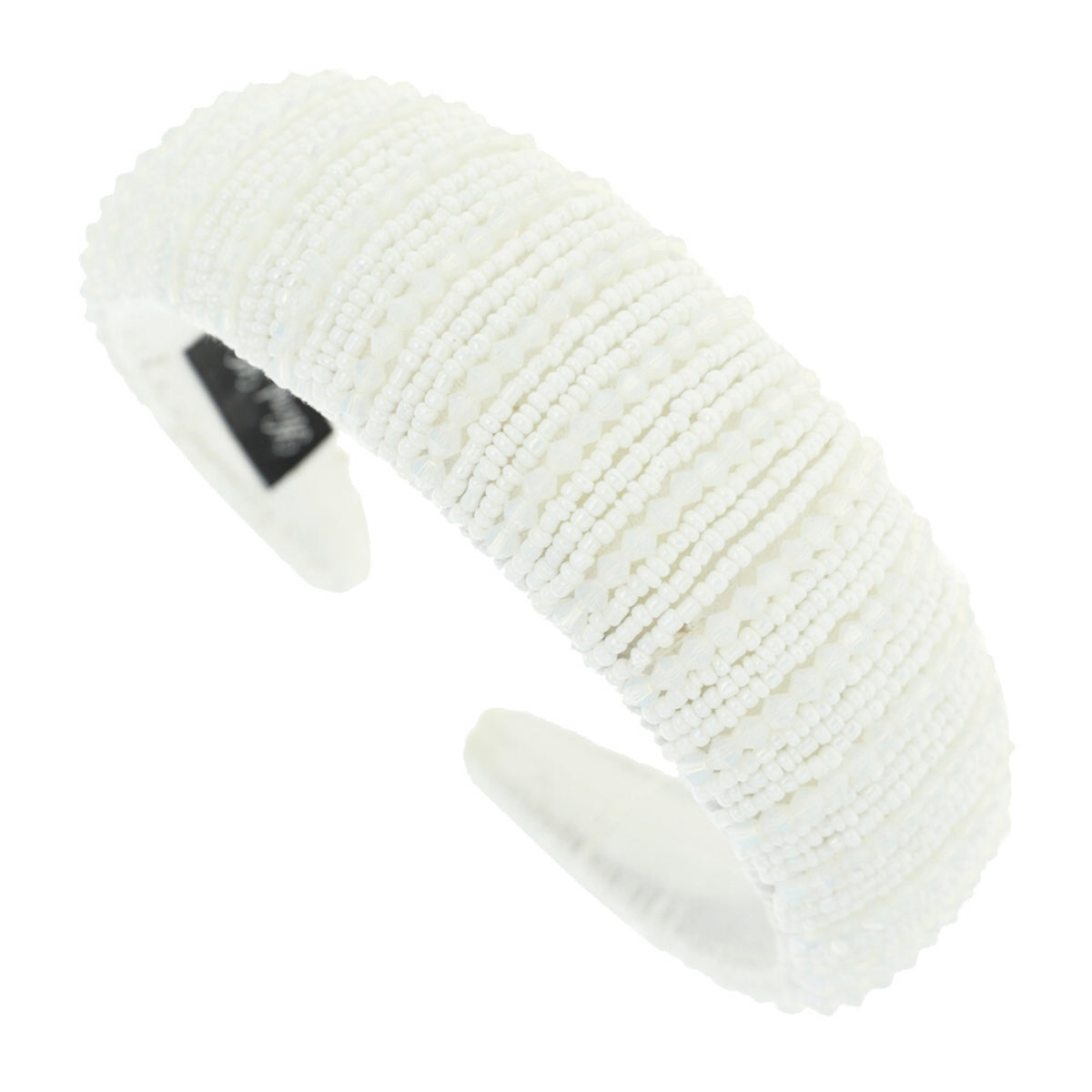 White Bead Padded Headband