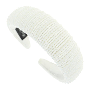 White Bead Padded Headband