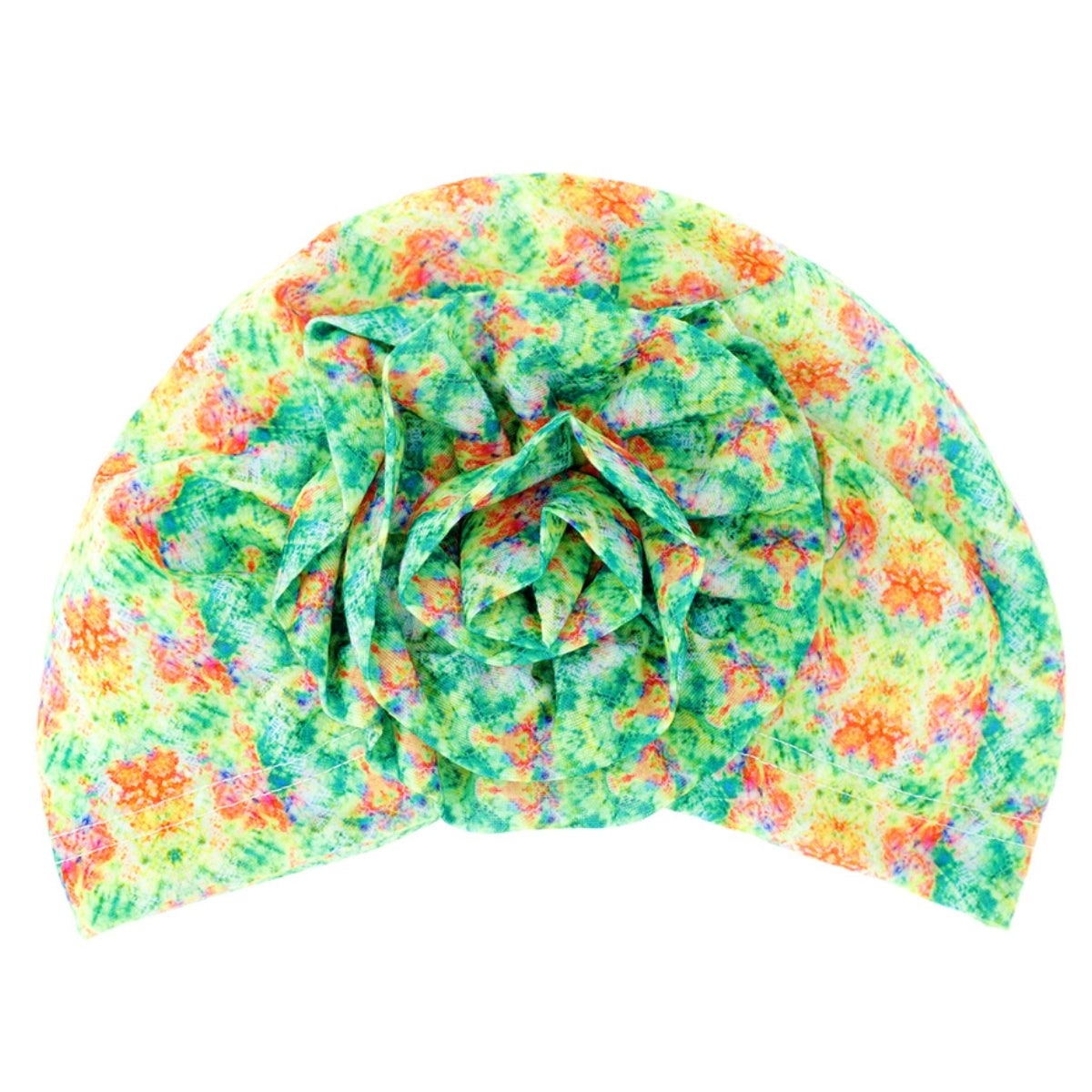 Green Tie Dye Flower Knot Turban
