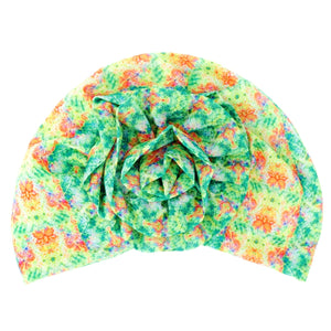 Green Tie Dye Flower Knot Turban