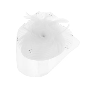 White Feather Birdcage Pill Hat
