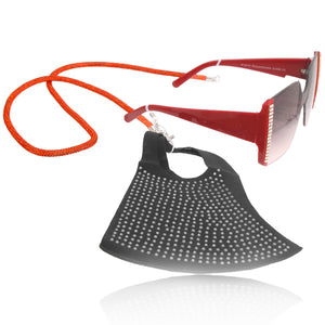 Orange Rhinestone Mask Glasses Chain