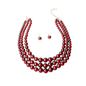 Multi Strand Pearl Necklace Set