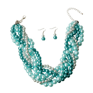 Twisted Pearl Necklace Set