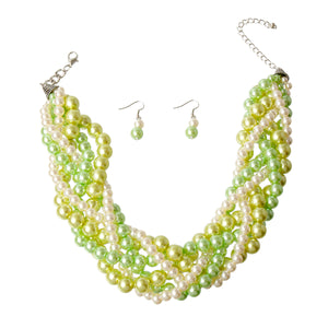 Twisted Pearl Necklace Set