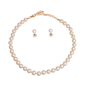 10mm Cream Glass Pearl Necklace