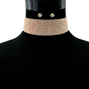 Rhinestone Choker Set