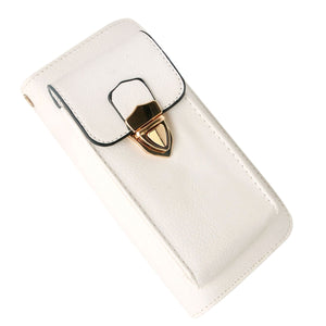 White Leather Cellphone Wallet