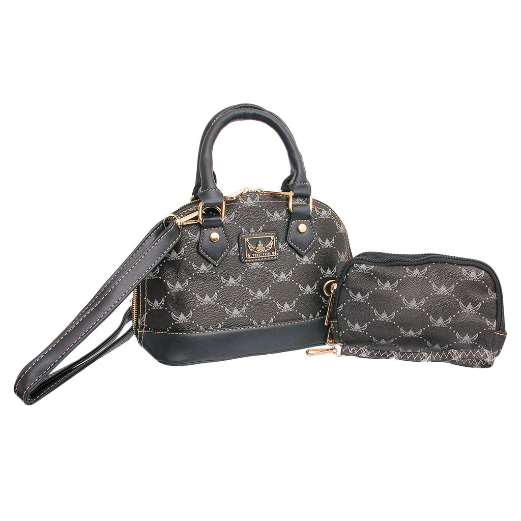 Black Designer Inspired Dome Satchel