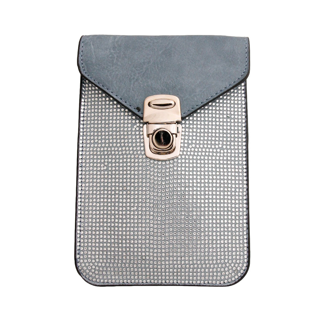 Dark Blue Rhinestone Cellphone Wallet