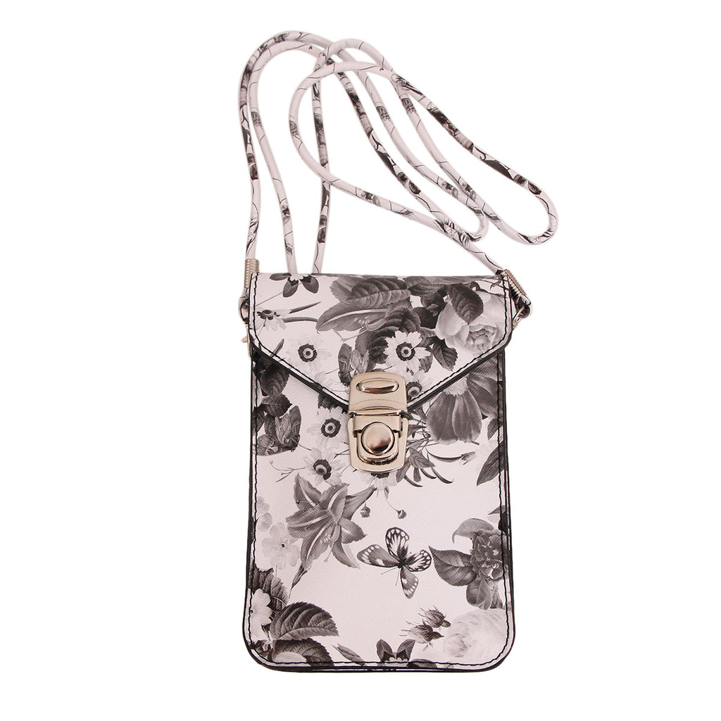 Black and White Floral Cellphone Wallet