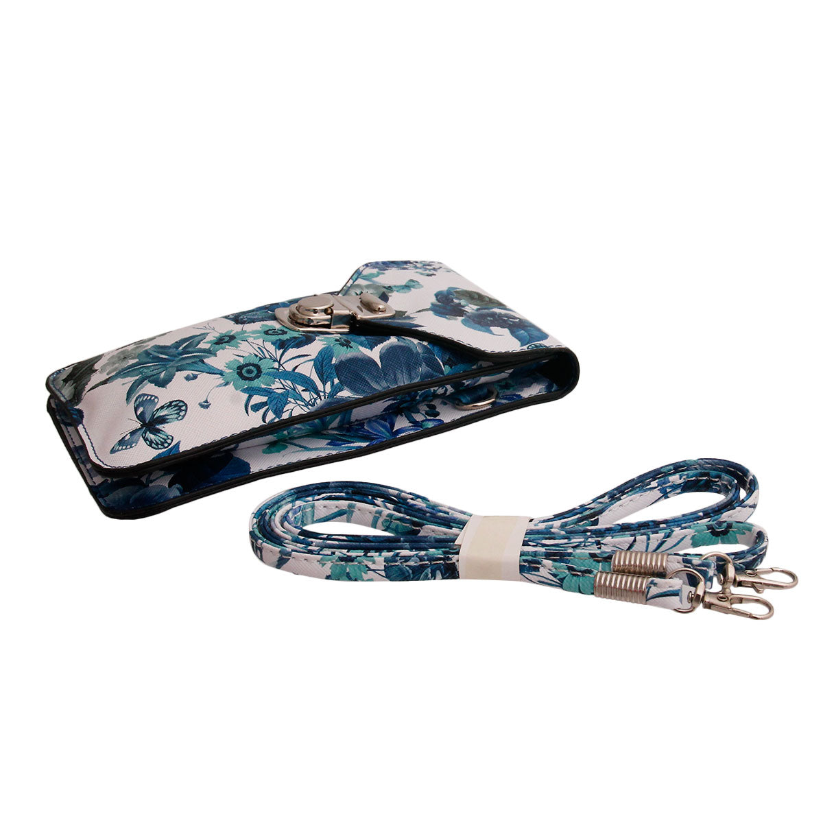 Blue Floral Cellphone Wallet