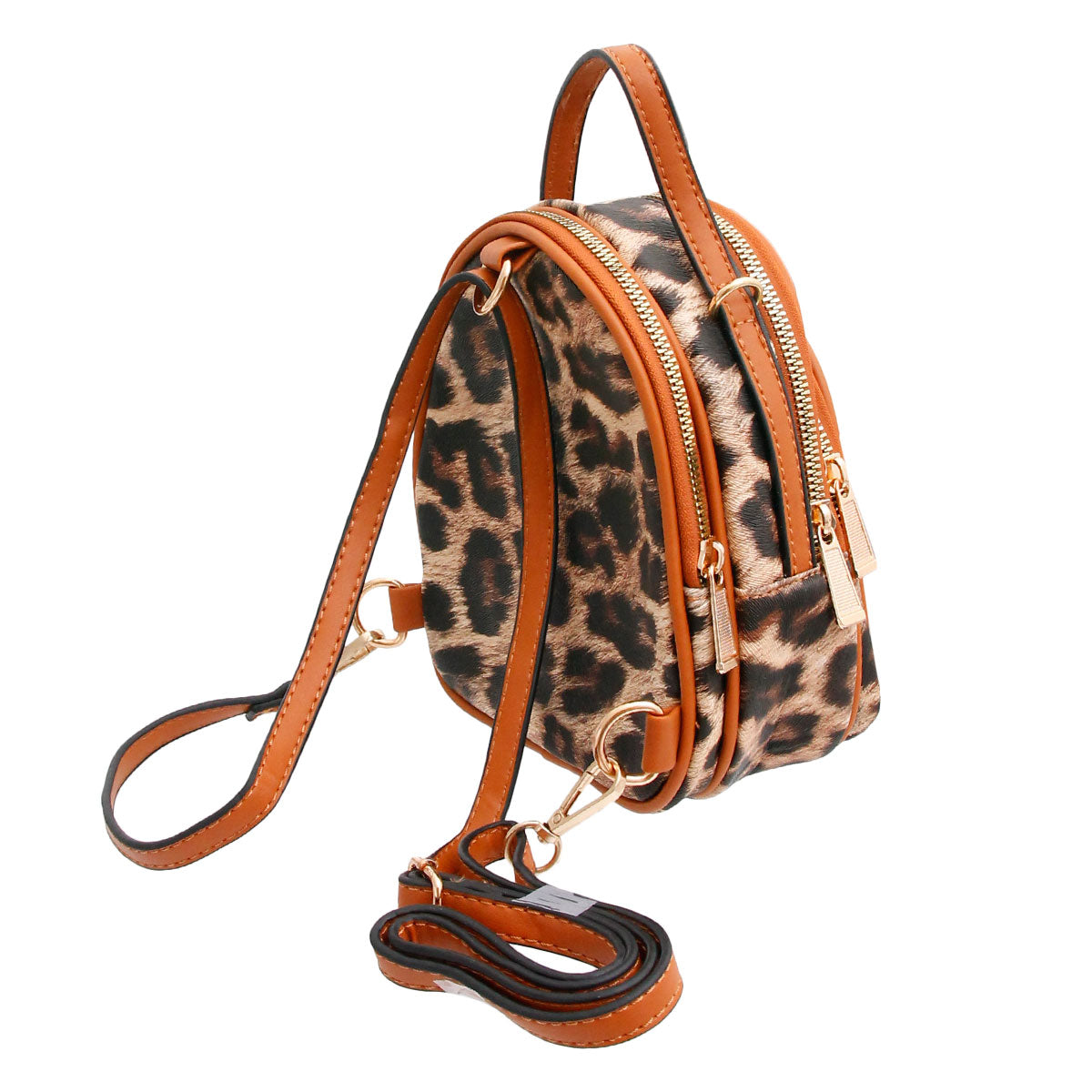 Brown Leopard Mini Backpack