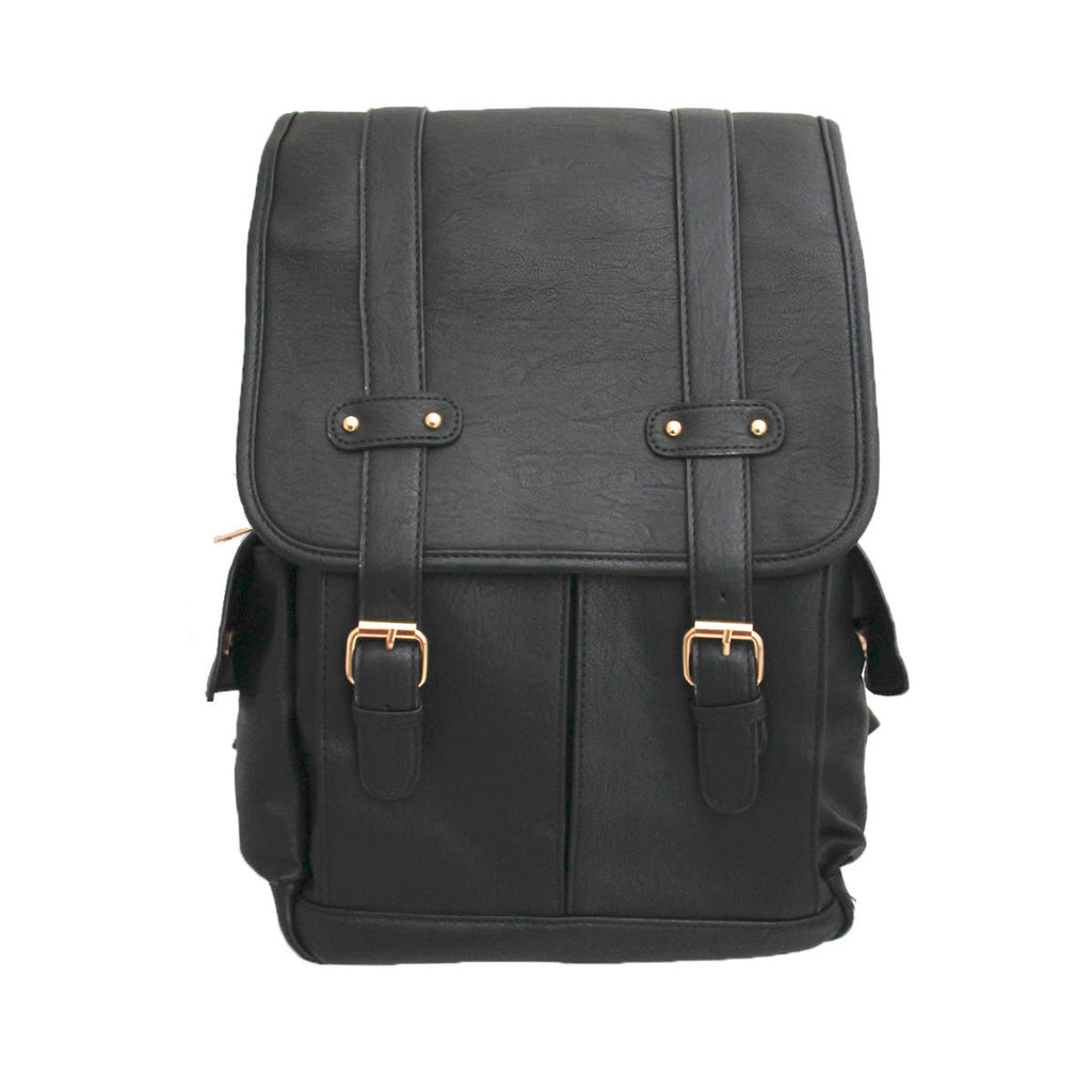 Black Buckle Book Bag Backpack