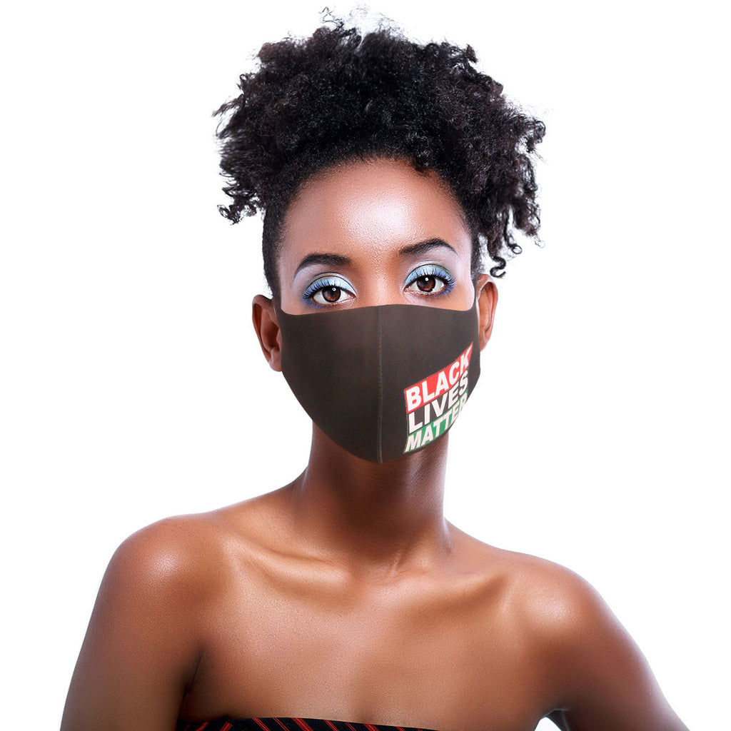 Multi Color Print BLACK LIVES MATTER Mask