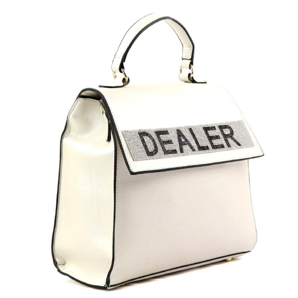 Cream Rhinestone DEALER Handbag