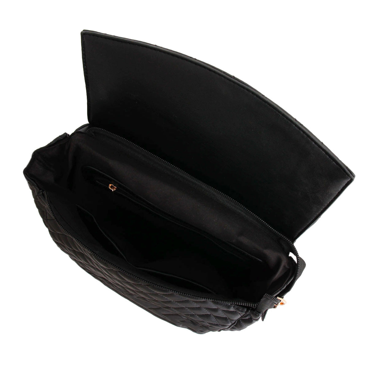 Black Quilted Convertible Backpack