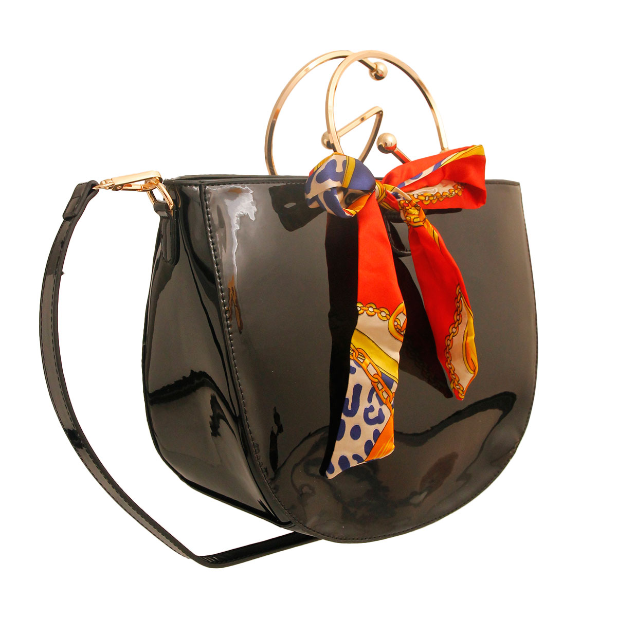 Black Semicircle Handbag Set