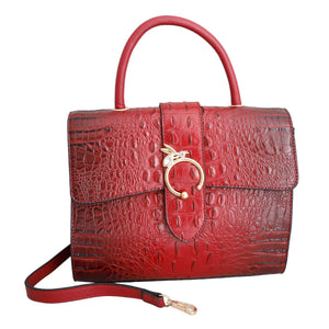 Red Croc Bee Satchel Handbag Set