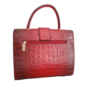 Red Croc Bee Satchel Handbag Set